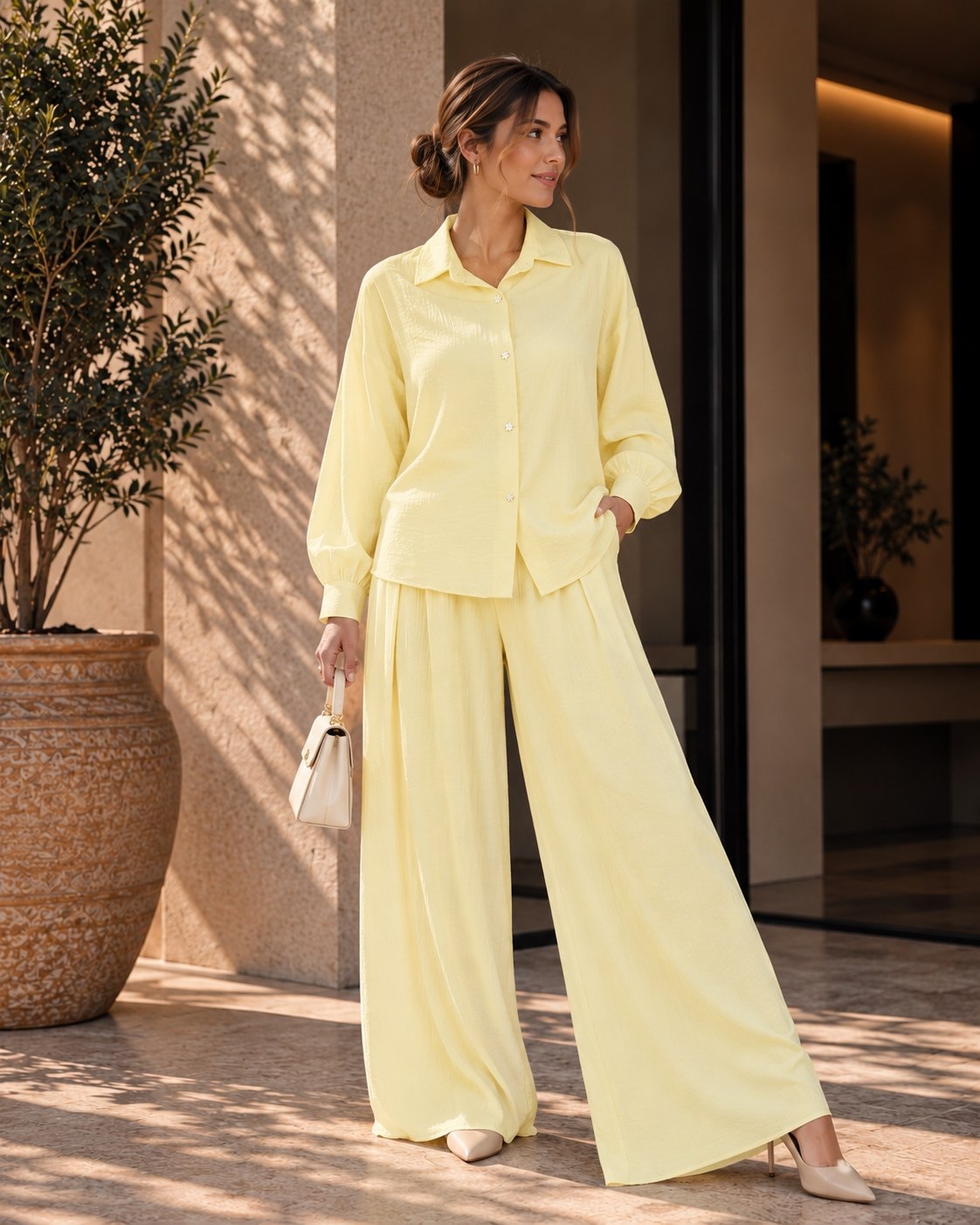 Ensemble Étoile – Chemise & Pantalon Large